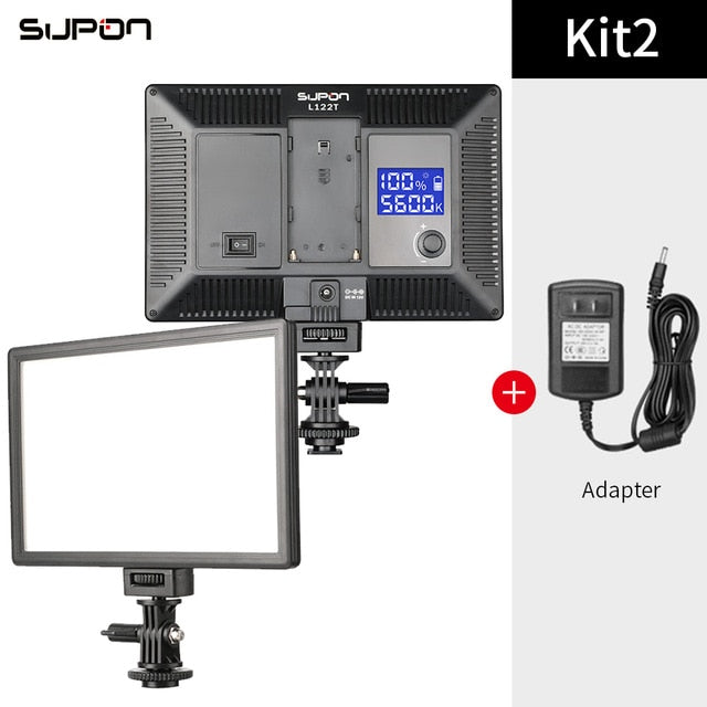 SUPON L122T LED Video Light Ultra thin LCD Bi-Color & Dimmable DSLR Studio LED Light Lamp Panel for Camera DV Camcorder
