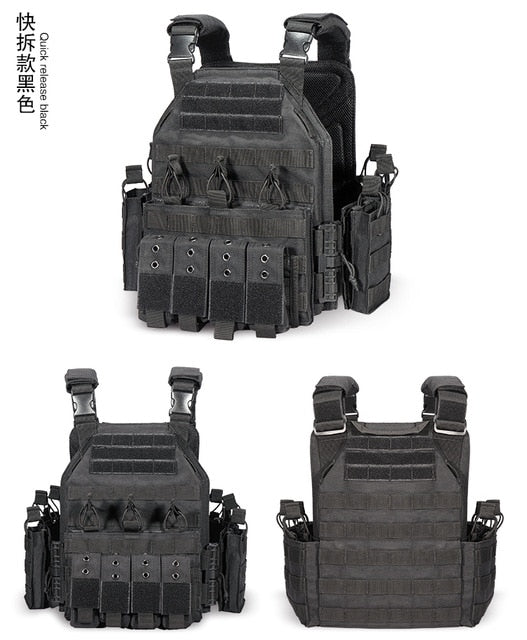 YAKEDA 1000D Nylon Plate Carrier Tactical Vest Outdoor Hunting Protective Adjustable MODULAR Vest for Airsoft Combat Accessories