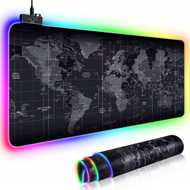 RGB Soft Large Gaming Mouse Pad Oversize Glowing Led Extended Mousepad Non-Slip Rubber Base Computer Keyboard Pad Mat