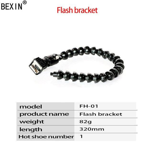 Flexible arm Bracket Bendable Flash Light Stand dslr camera Flash Bracket adapter mount hot shoe flash Holder for Flash LED Ligh