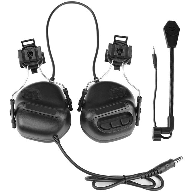 Newest Tactical Headsets with Fast Helmet Rail Adapter Military Airsoft CS Shooting Headset Army Communication Accessories